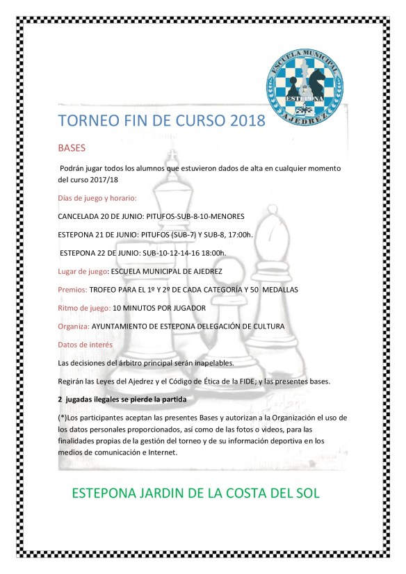 BASES TORNEO FIN DE CURSO 2018