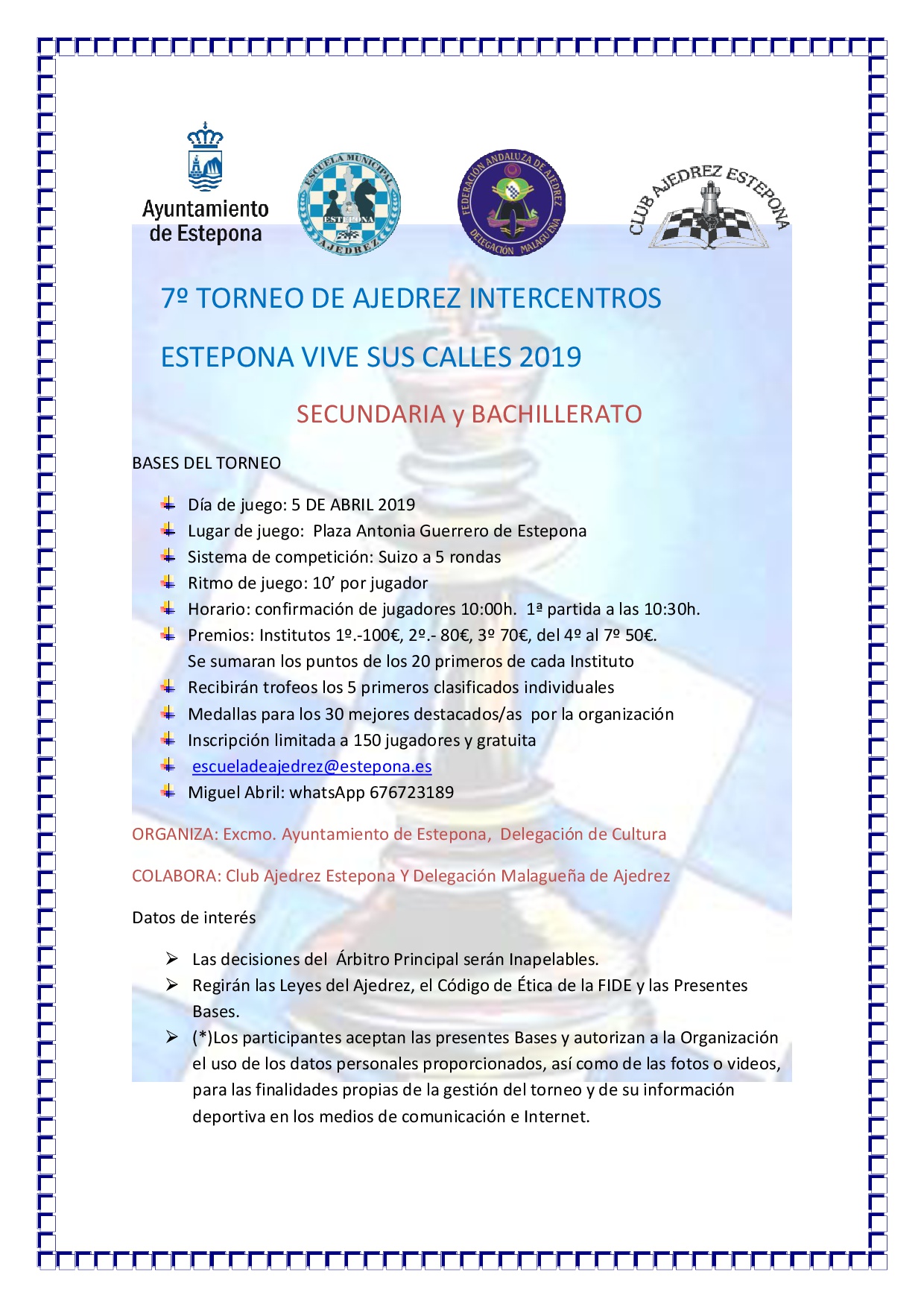 7º TORNEO DE AJEDREZ INTERCENTROS 2019 nuevo
